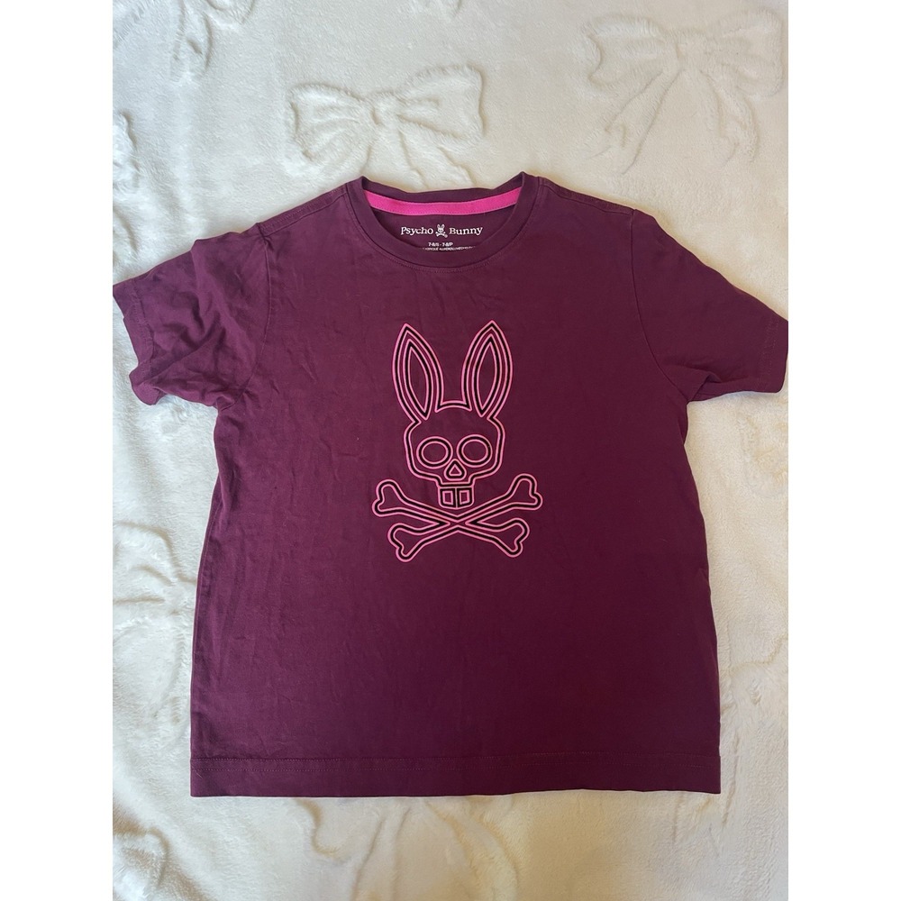 Psycho‎ Bunny Dixon Graphic Tee Boys Size 7/8 Crimson